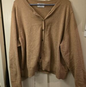 Old Navy Camel Button-Front Women's Cardigan Sweater